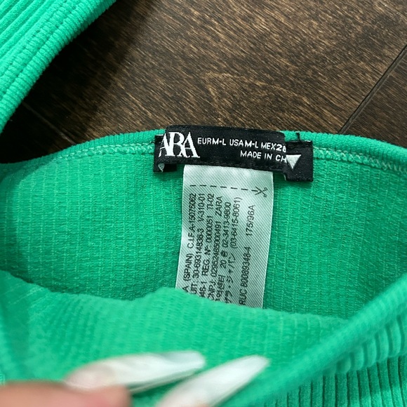Zara Green Ribbed lounge top - Picture 3 of 3